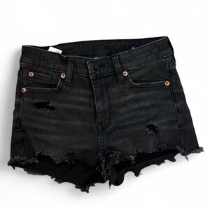 American Eagle Outfitters Black Ripped Jean Shorts